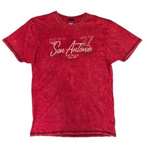 Premium 51 Red Thread Series San Antonio Texas Acid Wash Graphic Tee Mens Medium